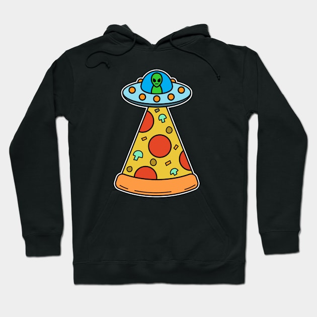 Alien Pizza Hoodie by rudypagnel